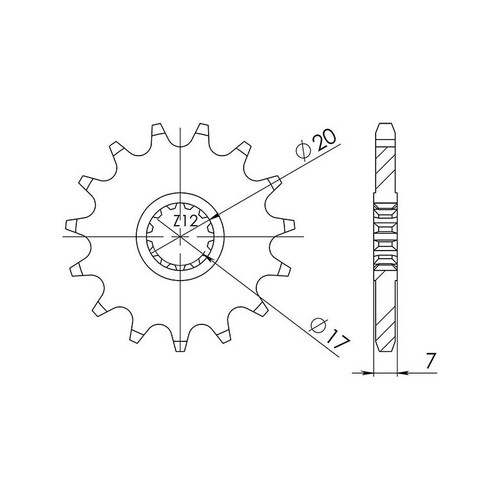 Sgr sprocket p420 d12 - s, p420-d12